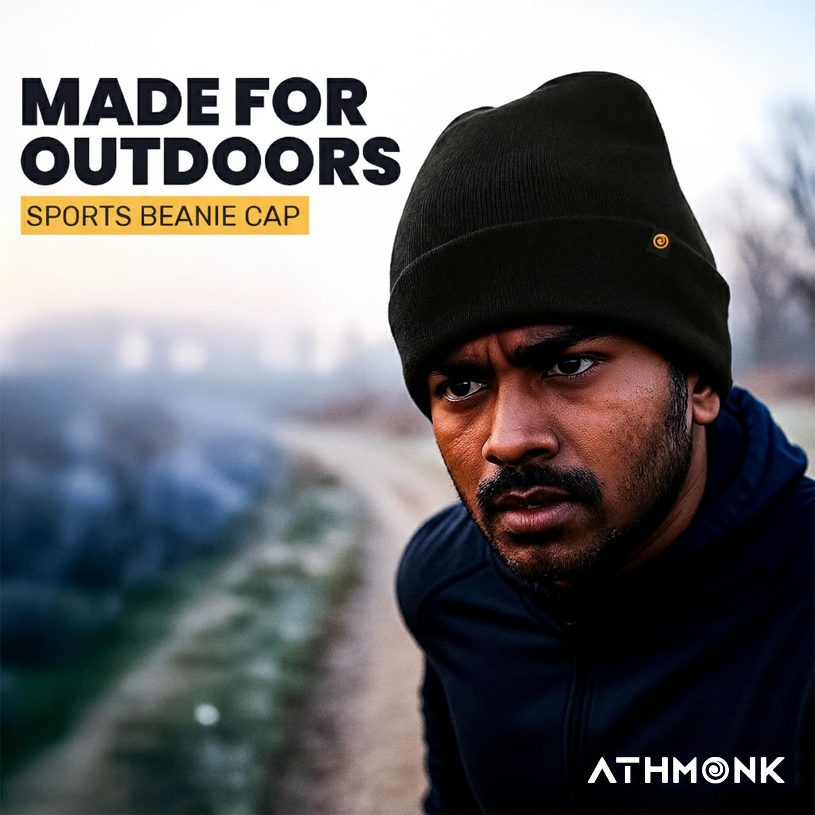 Athmonk Winter Woolen Beanie Cap for Men & Women | Warm Cuff Head Cap for Winters | Cold Weather Hat for Girls & Boys 100% Woollen Fabric Ultra Soft & Cozy | Garam Topi for Man